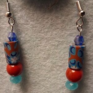 AFRICAN TRADE BEAD EARRINGS